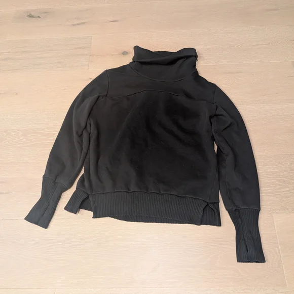 ALO Yoga Haze Pullover Cowl Neck - Black Size Small - Picture 3 of 4